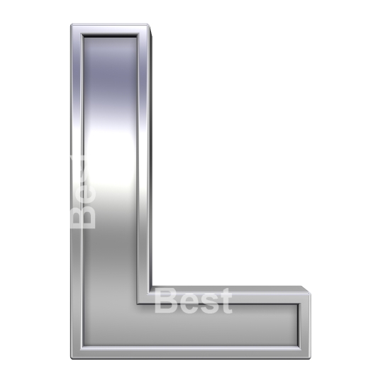 One letter from chrome with frame alphabet set
