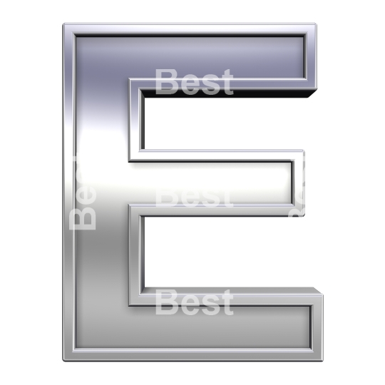 One letter from chrome with frame alphabet set