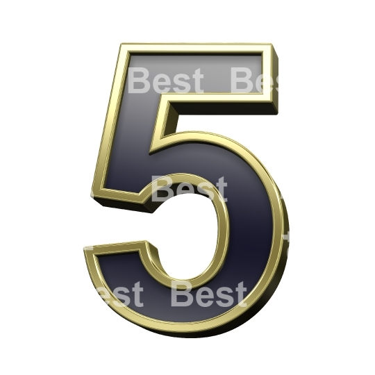 One letter from gold alphabet set