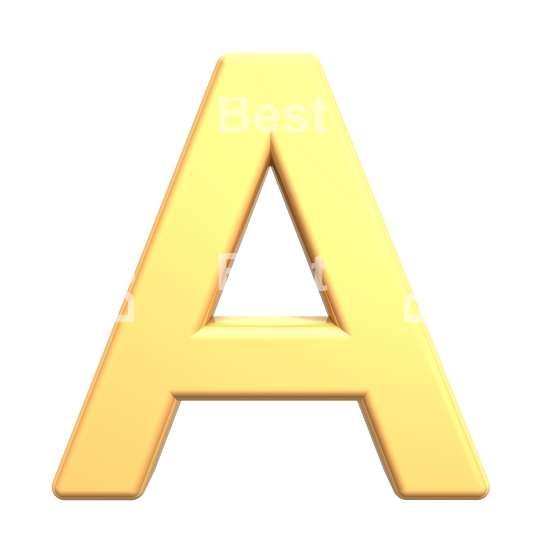 One letter from gold alphabet set