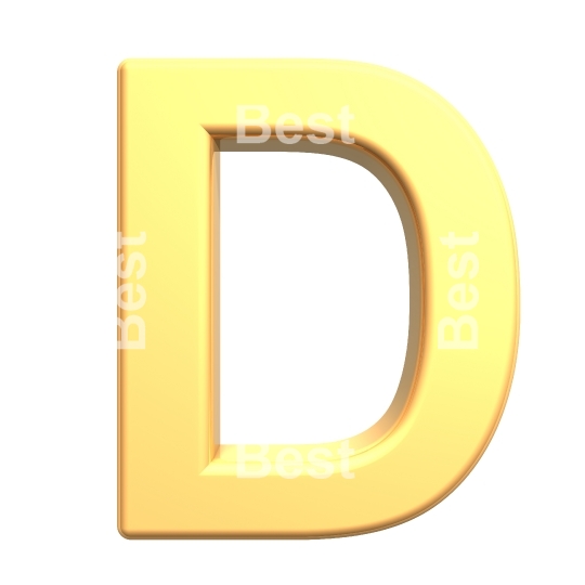 One letter from gold alphabet set