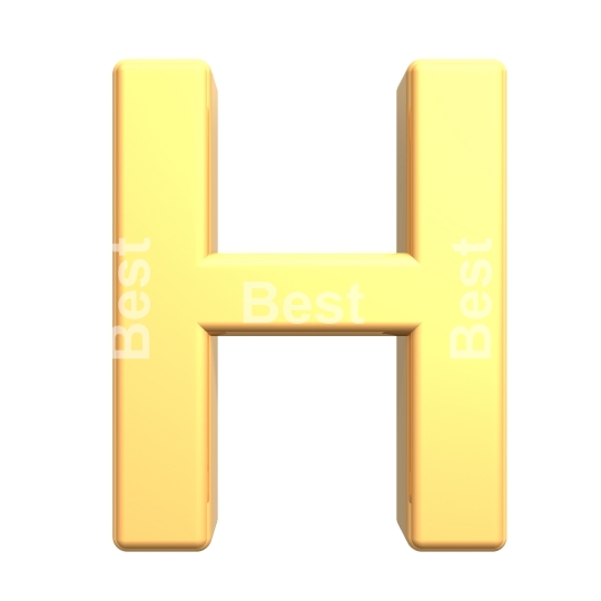 One letter from gold alphabet set