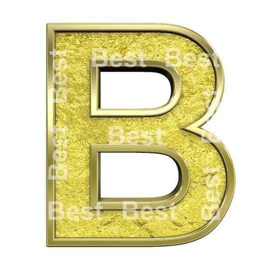 One letter from gold cast alphabet set