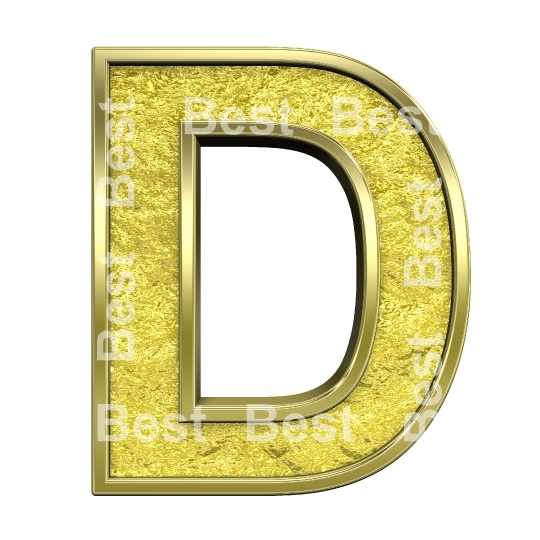 One letter from gold cast alphabet set