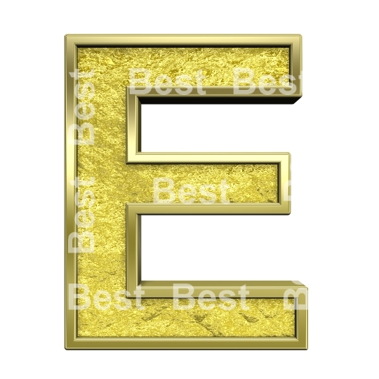 One letter from gold cast alphabet set