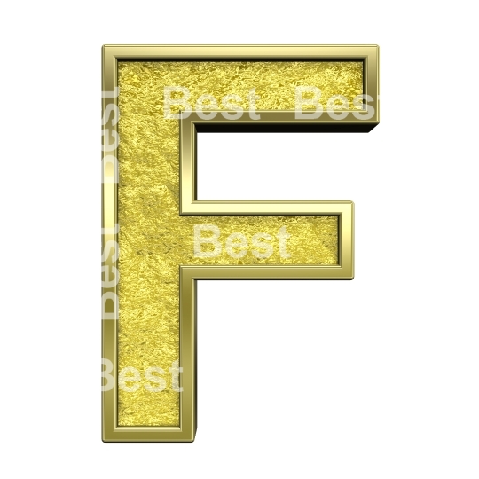 One letter from gold cast alphabet set