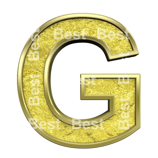 One letter from gold cast alphabet set