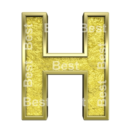 One letter from gold cast alphabet set