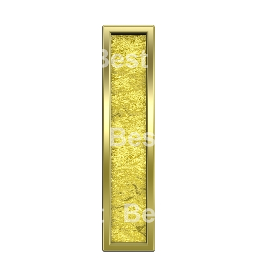 One letter from gold cast alphabet set