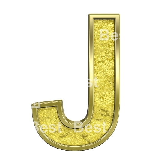 One letter from gold cast alphabet set