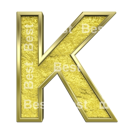One letter from gold cast alphabet set