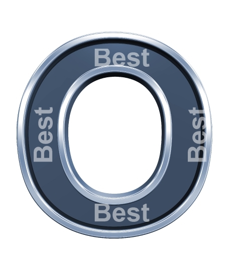 One letter from grey glass with chrome frame alphabet set, isolated on white. 