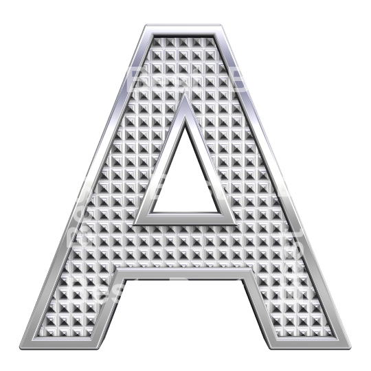 One letter from knurled chrome alphabet set