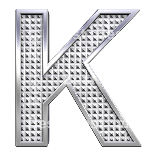 One letter from knurled chrome alphabet set
