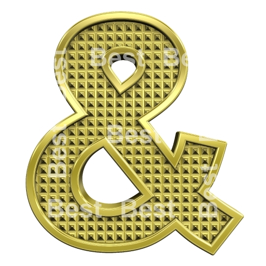 One letter from knurled gold alphabet set