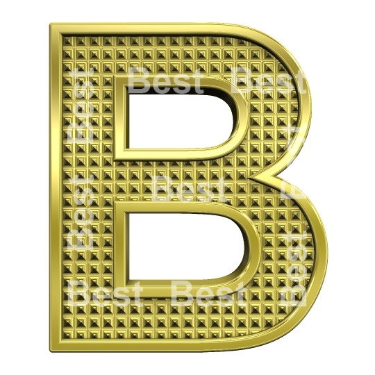 One letter from knurled gold alphabet set