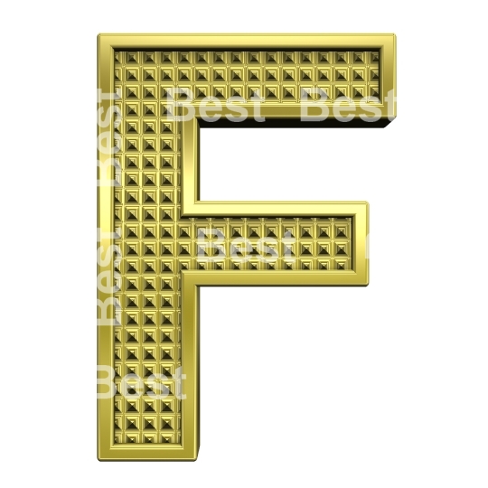One letter from knurled gold alphabet set