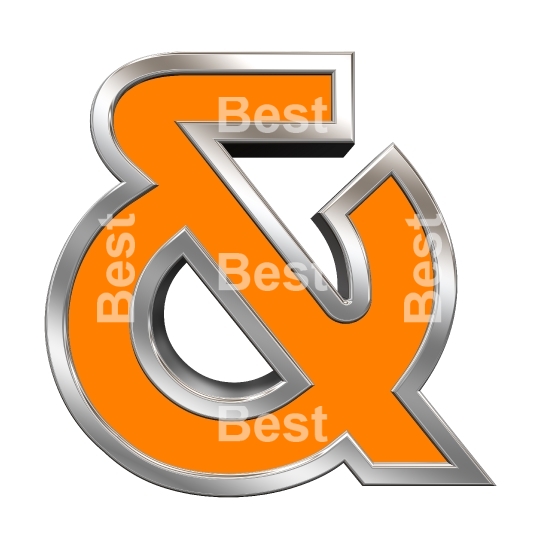 One letter from orange with chrome frame alphabet set