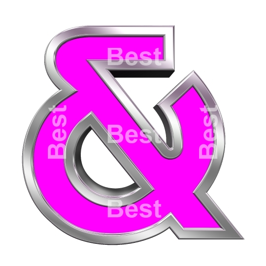 One letter from pink with chrome frame alphabet set