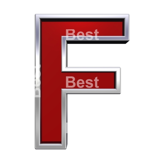 One letter from ruby with chrome frame alphabet set