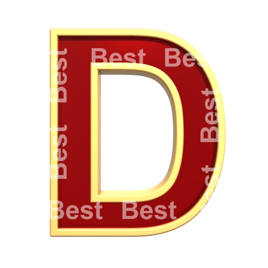 One letter from ruby with gold frame alphabet set