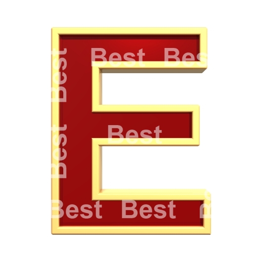 One letter from ruby with gold frame alphabet set
