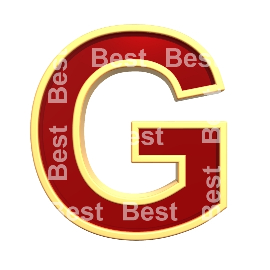 One letter from ruby with gold frame alphabet set