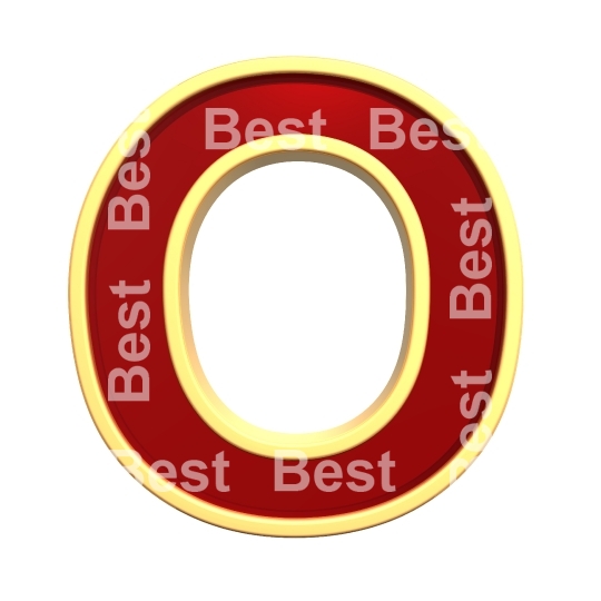 One letter from ruby with gold frame alphabet set
