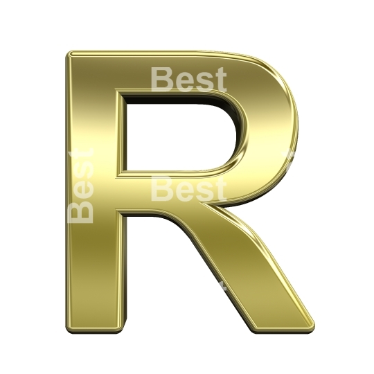 One letter from shiny gold alphabet set