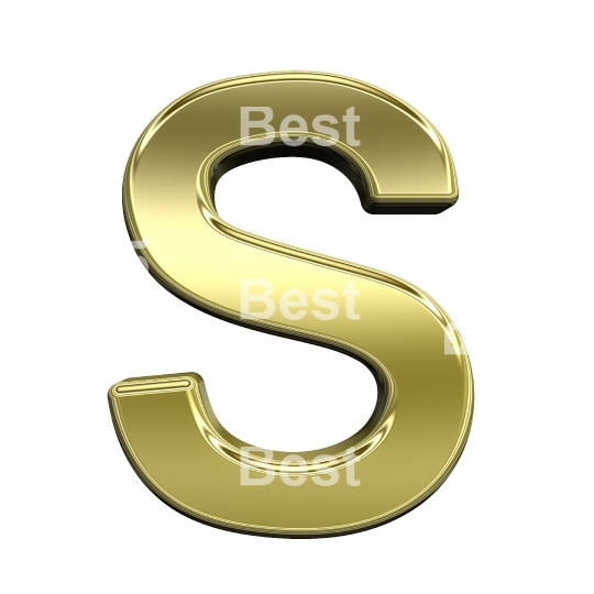 One letter from shiny gold alphabet set