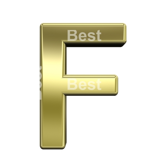 One letter from shiny gold alphabet set