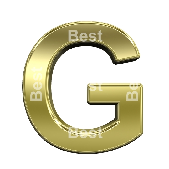 One letter from shiny gold alphabet set
