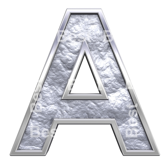 One letter from silver cast alphabet set