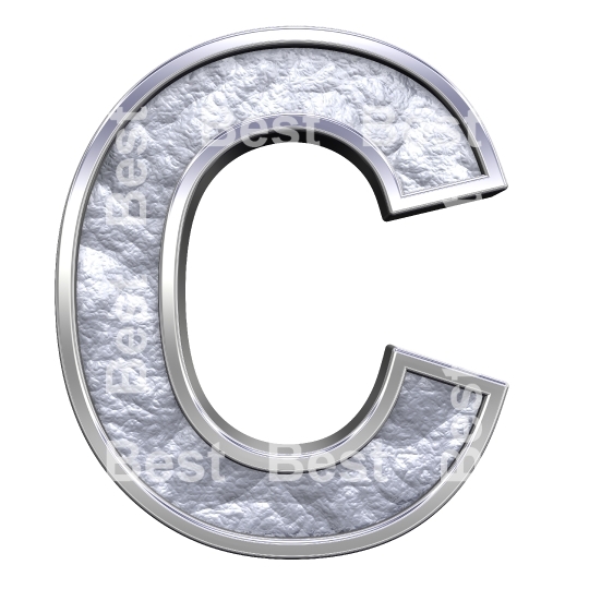 One letter from silver cast alphabet set