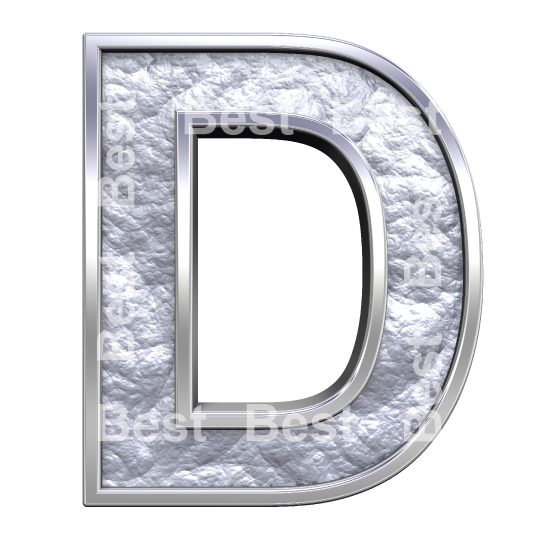 One letter from silver cast alphabet set