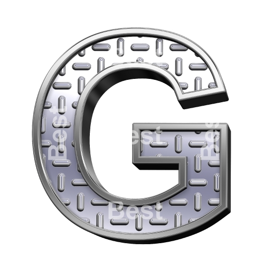 One letter from steel tread plate alphabet set - variant.