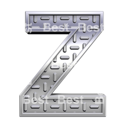 One letter from steel tread plate alphabet set