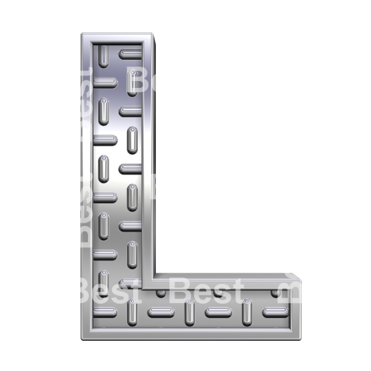 One letter from steel tread plate alphabet set