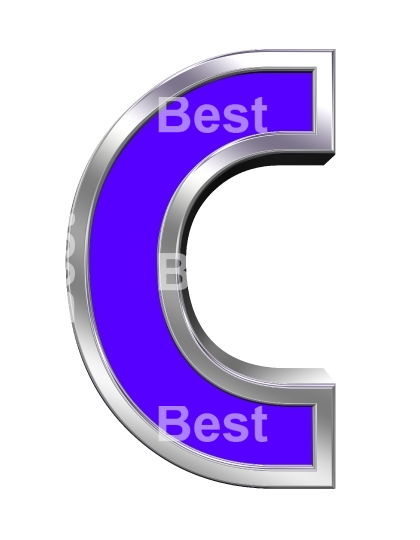 One letter from violet with chrome frame alphabet set