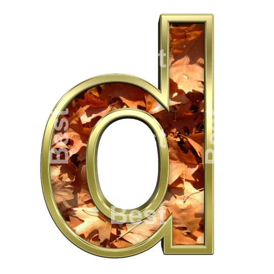 One lower case letter from autumn gold alphabet set