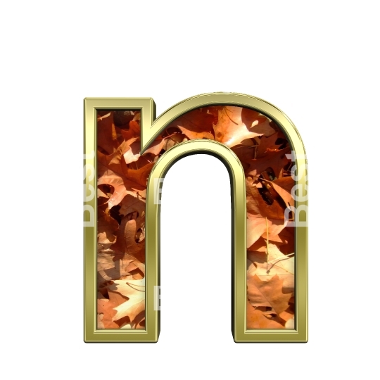 One lower case letter from autumn gold alphabet set