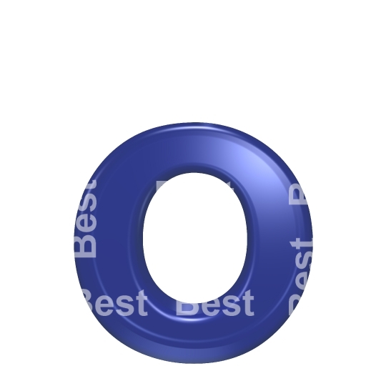 One lower case letter from blue glass alphabet set