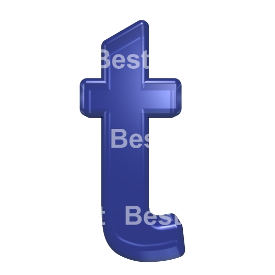 One lower case letter from blue glass alphabet set