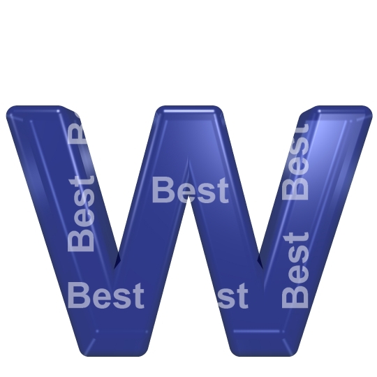 One lower case letter from blue glass alphabet set
