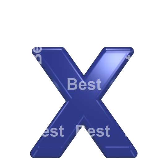 One lower case letter from blue glass alphabet set
