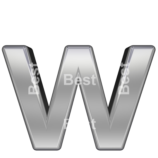 One lower case letter from chrome alphabet set