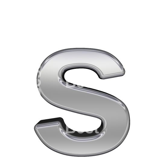 One lower case letter from chrome alphabet set