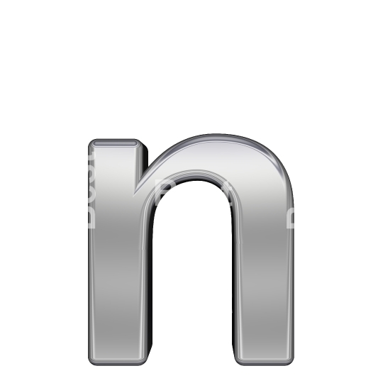 One lower case letter from chrome alphabet set