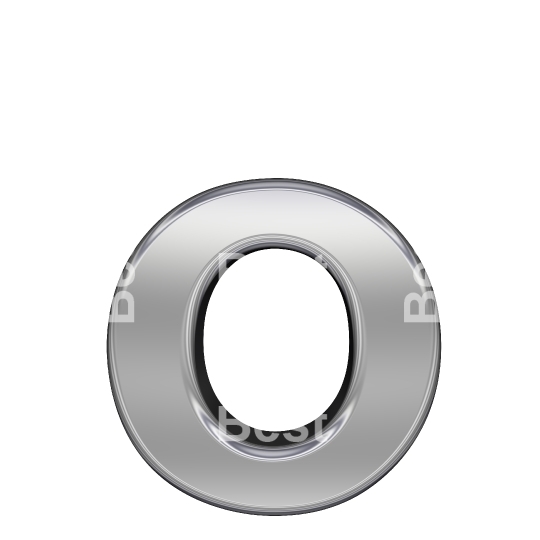One lower case letter from chrome alphabet set