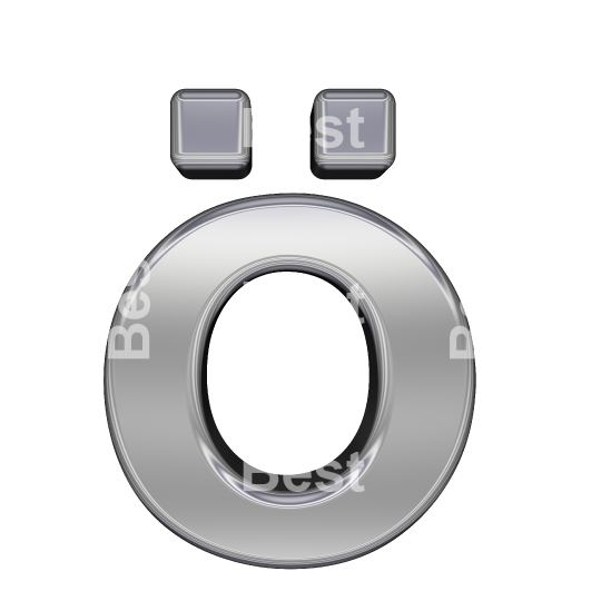 One lower case letter from chrome alphabet set